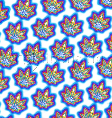 Cannabis Leaf Planets Pattern variant 1