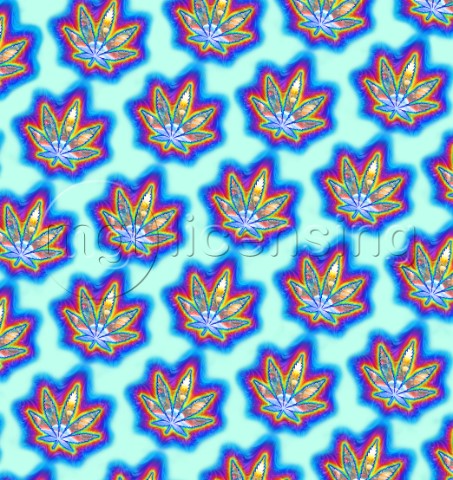 Cannabis Leaf Planets Pattern variant 2