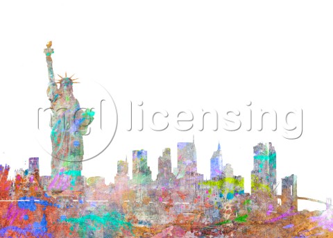 New York Skyline Color Splash