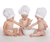 Three baby cooks