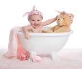 Bathing with teddy