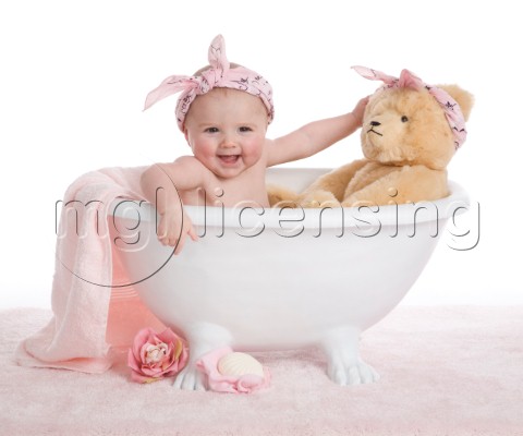 Bathing with teddy