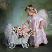 Angel with flower basket