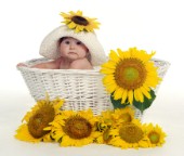 Sunflower baby hat
