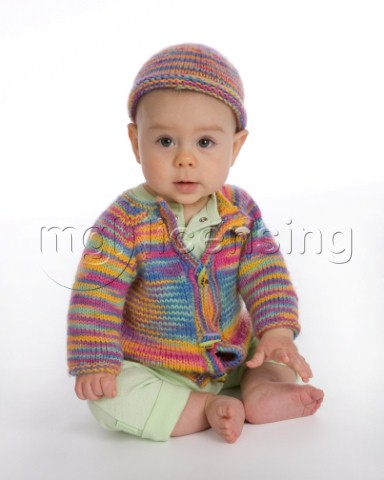 Baby in Colourful Knitjpg