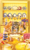 Cats cooking cake