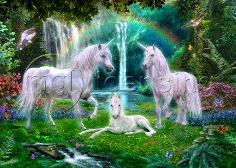 Rainbow Unicorn Family