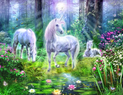 Forest unicorn family Variant 1