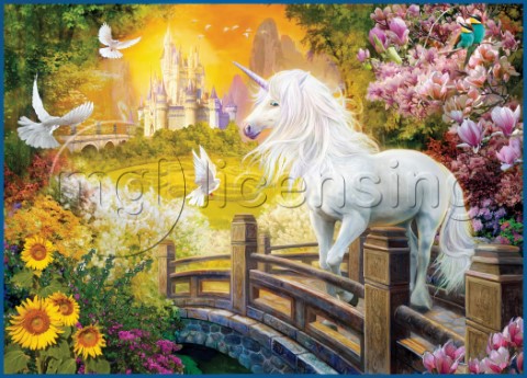Unicorn In Castle Garden