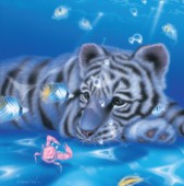 Mother Ocean - white tiger cub