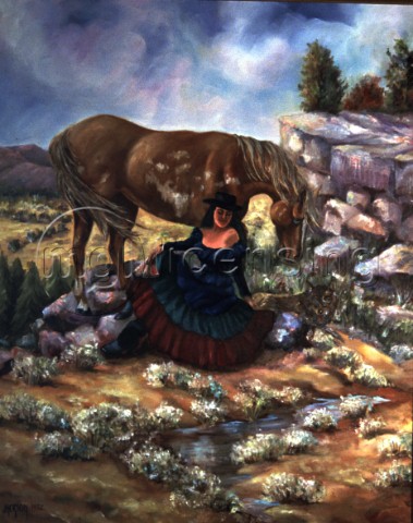 Girl and horse NPI 3576