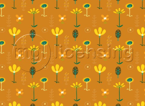 Pattern  orange flowers