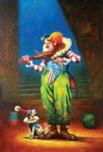 Clown and dog