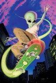 Alien skateboarder
