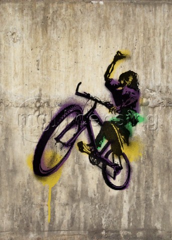 Bike spraypaint zombie