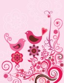 Pink Birds & Ornament