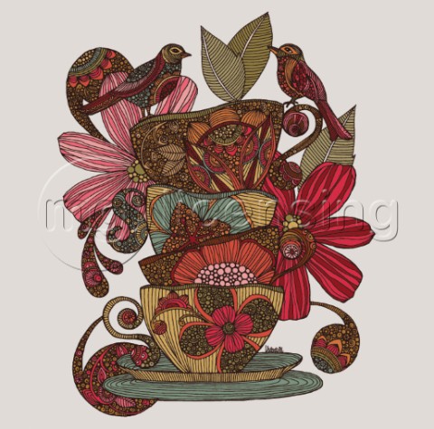 Teacups Birds and Flowers