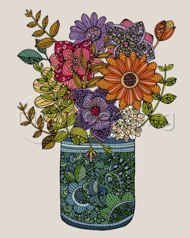 jar with flowers