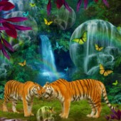 Kissing Tigers (Variant 1)