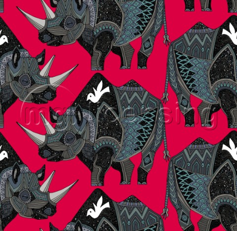repeating pattern  tribal black rhino pattern