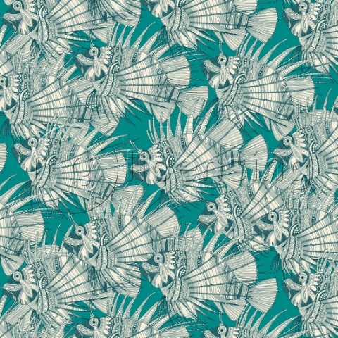 illustrated tropical fish  also available as a repeating pattern