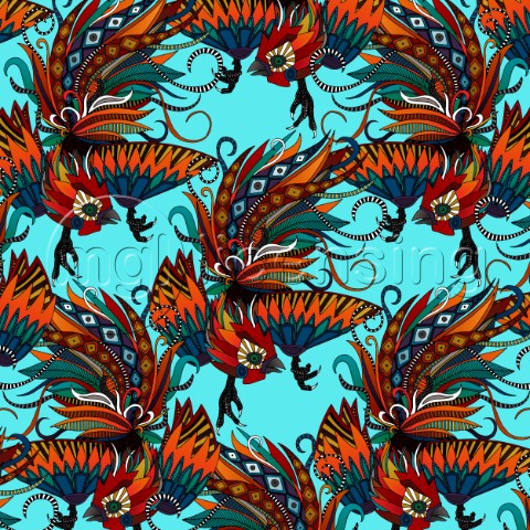 Rooster Chinese New Year Pattern