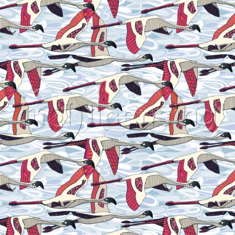 paisley cloud flamingo flock
