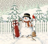 picket fence snowman