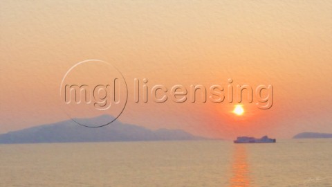 Sunset Napoli ferry