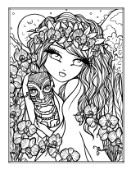 Orchid Moon Coloring Page