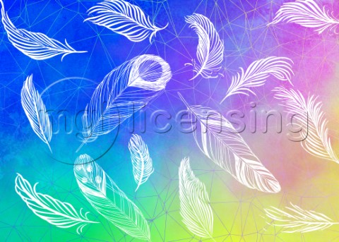 Feathers And Rainbow Gradient