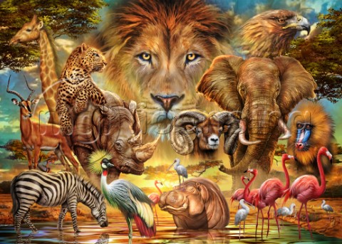 African Animals Collage variant 1
