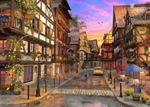 The town of Colmar at sunset