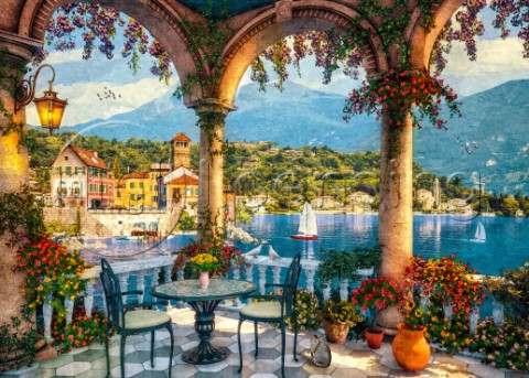 A Balcony View Of Lake Como