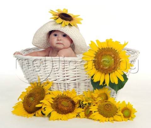 Sunflower baby hat
