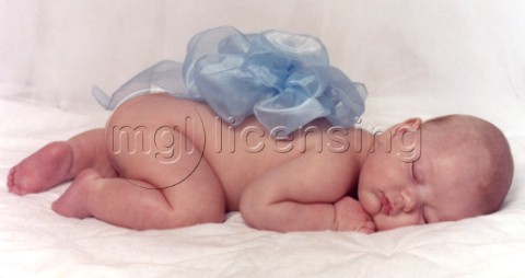 Baby Asleep with Blue Rufflejpg