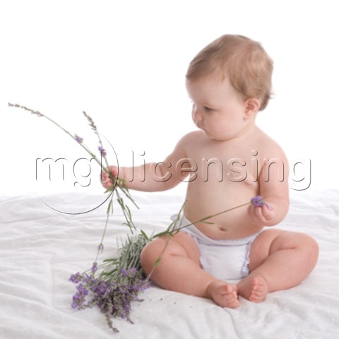 Baby with Lavender Flowersjpg