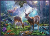 Three Deer in Forest