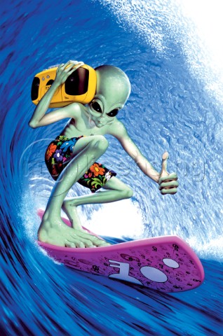 Alien surfer