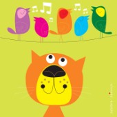 Singing birds and cat