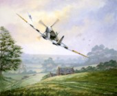 Spitfire IX low over German armour