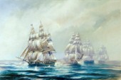 HMS Belvidera + USS President 1812