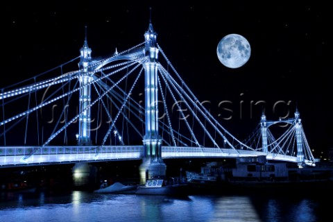 The Albert Bridge  The Moon