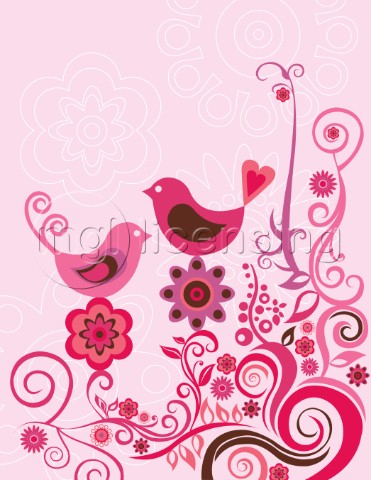 Pink Birds  Ornament