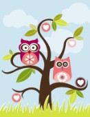 Love birds in tree