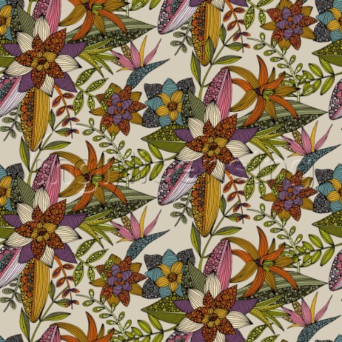 jungle flowers pattern