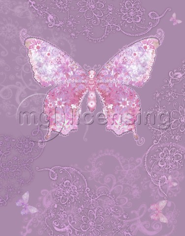 Purple Butterfly Floral