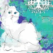 Painted cat - White