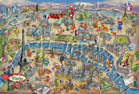 Paris Illustrated Map