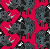 repeating pattern ~ tribal black rhino pattern